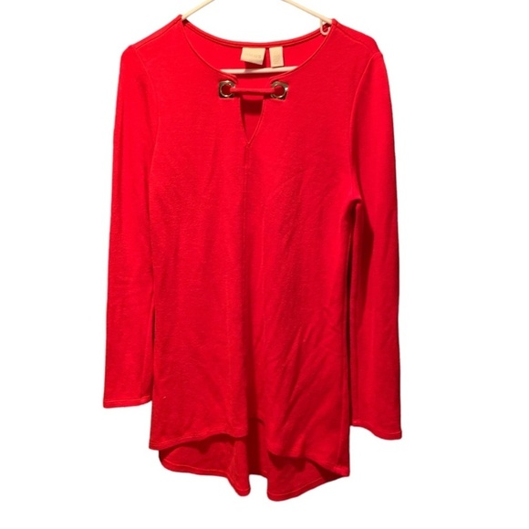 Chico's Hardware Detail Top in Red Size 0 Small - Picture 1 of 8